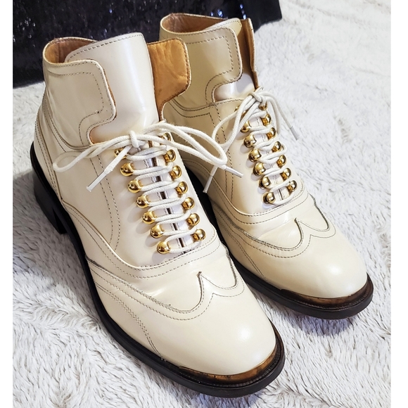 PURIFIED Shoes - Purified Patti 9 Patent Leather Lace Up Ankle Boot